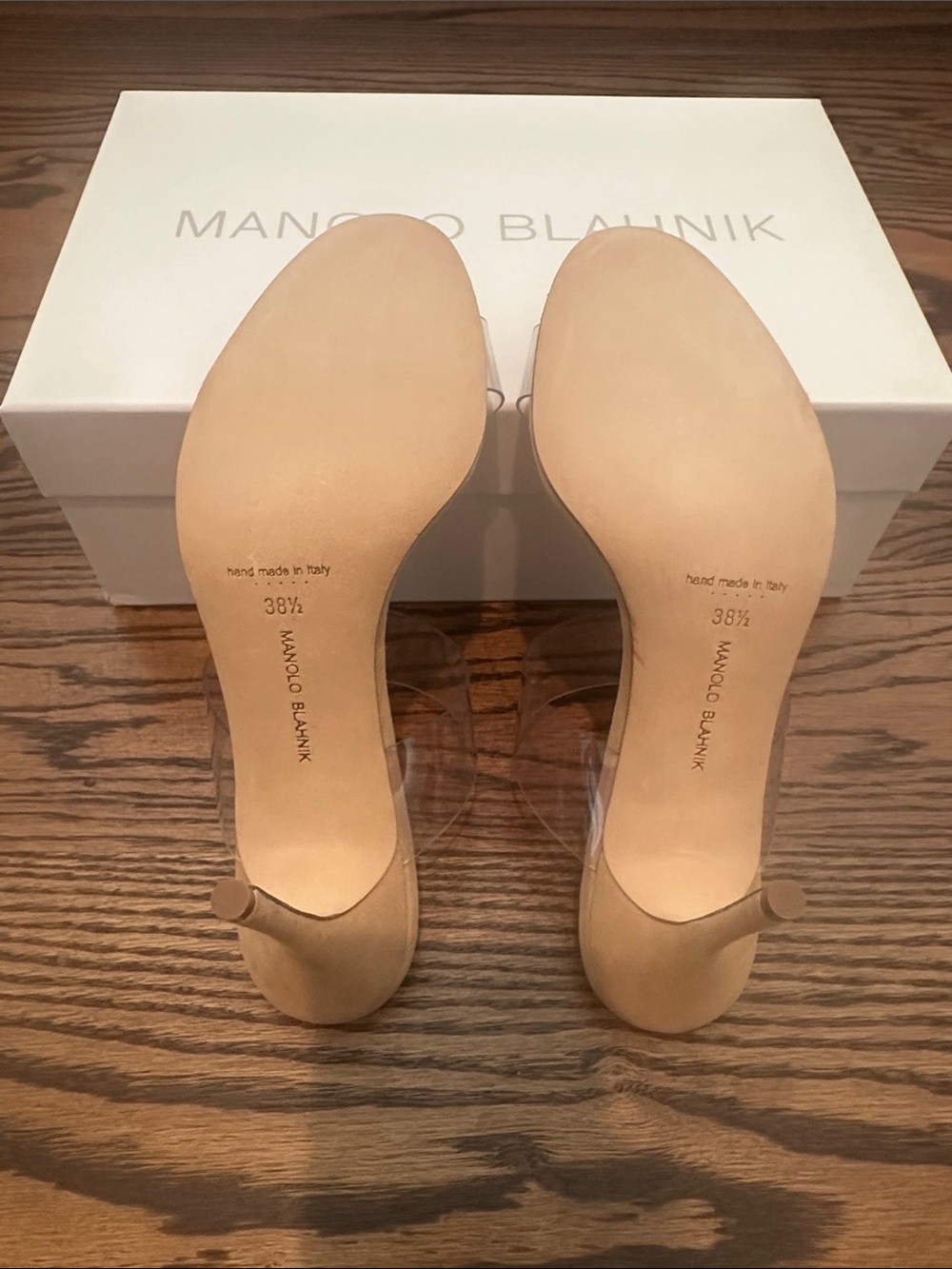 Women’s Sz. 38.5 NWT Manolo Blahnik Scolto Heel w/Clear Straps - Picture 14 of 15